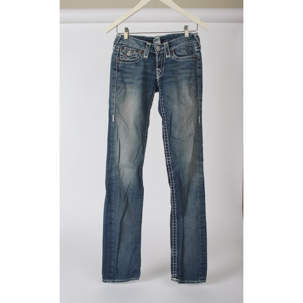True Religion straight leg jeans vintage low rise sz 25